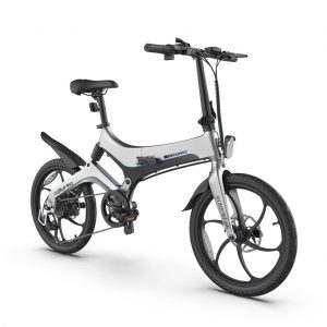 Bicicleta electrica plegable Behumax Plateada