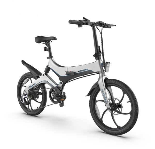 Bicicleta electrica plegable Behumax Plateada