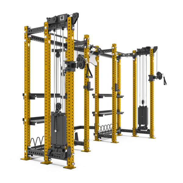 Power Rack Multifuncional Con Almacenamiento MR-9500 - Dorado Diagonal