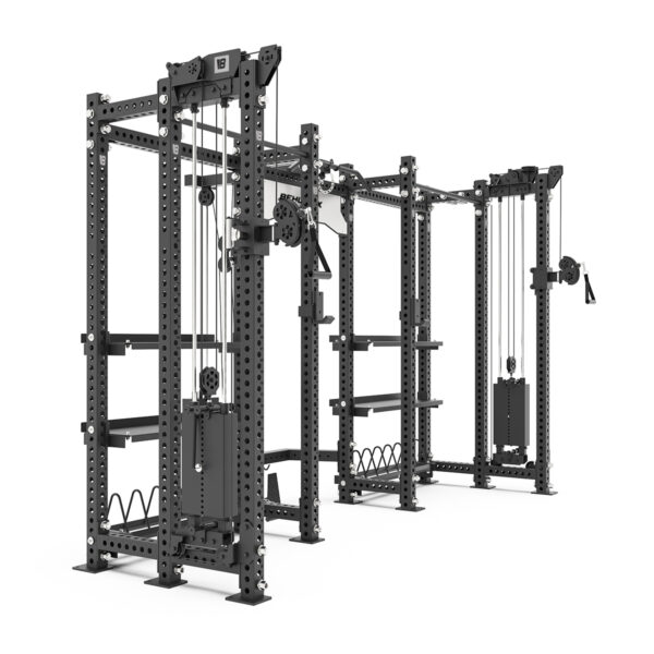 Power Rack Multifuncional Con Almacenamiento MR-9500 - Negro Diagonal